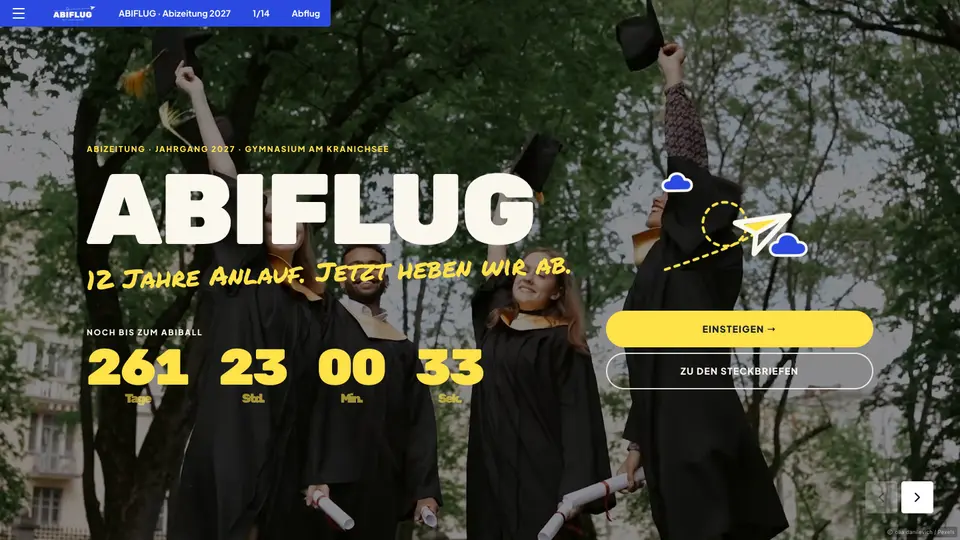 ABIFLUG · Abizeitung 2027, Seite 1
