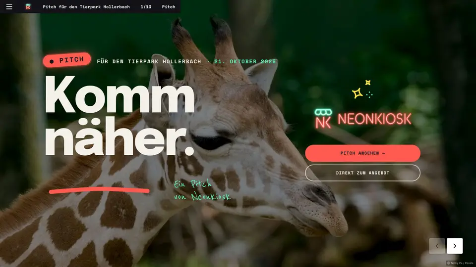 Komm näher. Pitch für den Tierpark Hollerbach, Seite 1